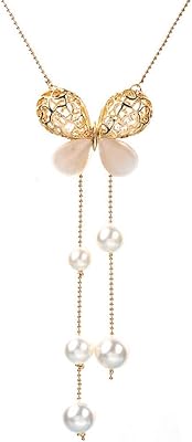 Western festive design necklace, elegant and modern pendant with long chain for women and girls by Jubella, Pearl.. Your trusted e-commerce destination, DIAYTAR NIGERIA offers extensive variety with reliable shipping.