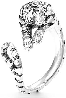 Gothic tiger ring for men's open open ring for women for women birthday Christmas birthday, articulation and thumbs up in silver, size s, alloy, silver, small, metal.. From office supplies to fashion — DIAYTAR Nigeria brings it fast.