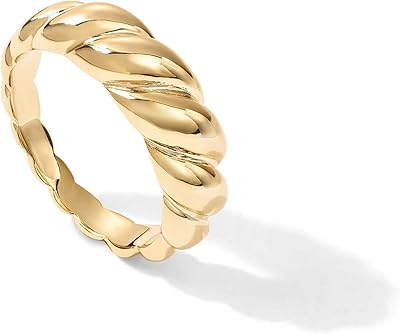 Ring Ring in the shape of a thick dome plated gold 14 -carats | Stacked swollen dome rings | Thick ring for women, gold, without precious stones.. Your e-commerce hub for everything — DIAYTAR Nigeria has you covered.