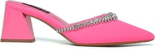 Elegant shoes with medium heels for cobble women, in fabric decorated with blush stones on the front.. DIAYTAR NIGERIA delivers more than purchases - we deliver affordable shopping solutions within the week.