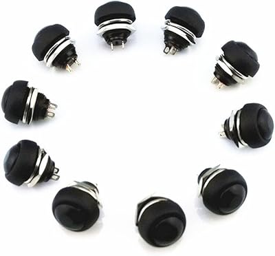Youton pack of 10 black color supports, momentary reset push button, round rocking switch for car and boat.. Shop confidently with DIAYTAR NIGERIA, offering affordable prices and reliable delivery within a week.