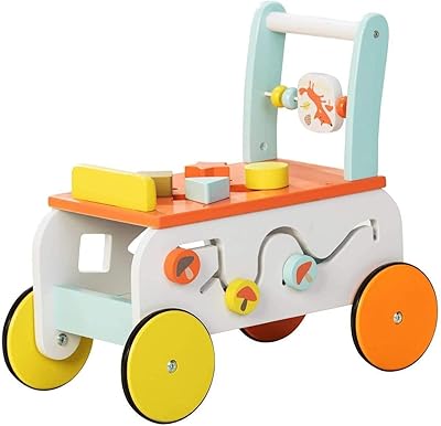 AM Anna wooden trotter, 3 in 1 activity trotter with children's blocks from 1 to 3 years old, with wheels, learning to walk, educational toys, gift for toddlers boys and girls of 1, 2, 3 years.. Experience the convenience of online shopping with DIAYTAR NIGERIA's reliable 5-8 day delivery service.