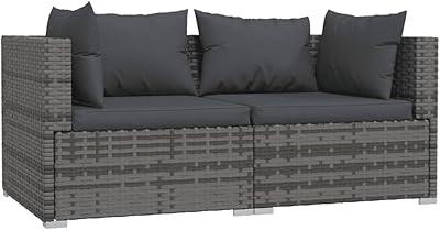 Fedexcel 2 -seater sofa with cushions for terrace, garden, outdoor terrace, balcony, bench, corner, chair, Poly Rattan furniture.. DIAYTAR NIGERIA makes every purchase count with our affordable prices and reliable 5-8 day shipping.