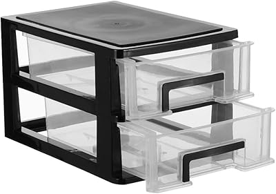Felkis drawer plastic cabinet, double -layer plastic storage boxes with drawers, portable storage cabinet organizing storage support (black and transparent).. Discover the perfect shopping balance at DIAYTAR NIGERIA with competitive prices and prompt delivery.