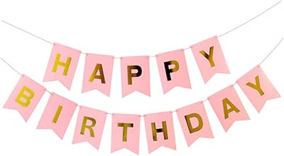 Happy birthday banner for girl, pink birthday banner - Birthday party supplies - Birthday party decorations - Birthday supplies for children.. DIAYTAR NIGERIA: Where affordability meets reliability with thousands of products delivered promptly.