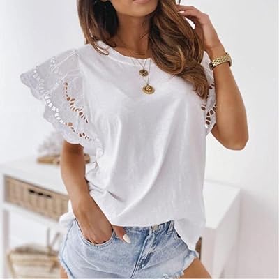High butterfly with short sleeves, elegant shirts embroidered with a plain collar, summer blouses for women, Harajuku shirt.. Shop from our extensive catalog at DIAYTAR NIGERIA and enjoy doorstep delivery in just 5-8 days.