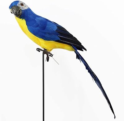 Bird parrot in artificial feathers for modern garden decoration (45 cm/17.8 inches, blue).. Enjoy low prices, wide selections, and reliable delivery with DIAYTAR Nigeria.