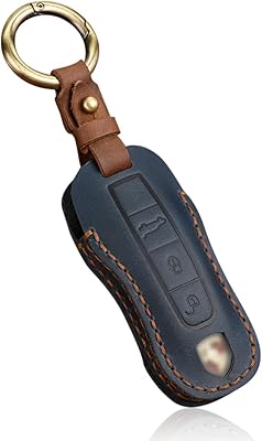 Hippio Protective Cover for Intelligent Leather Coatless Car Key Compatible with Porsche 911 Cayenne, Macan, Panamera and Taycan accessories, 3 blue buttons.. Your one-click solution to affordable shopping, DIAYTAR NIGERIA delivers quality products nationwide.