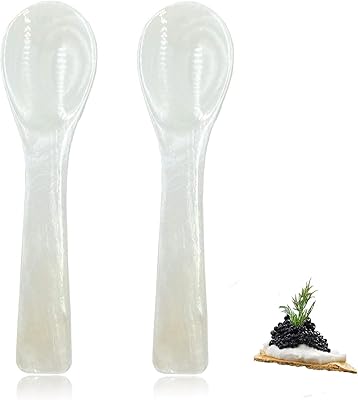 Set of white and elegant mother -of -pearl caviar spoons for superb.. DIAYTAR NIGERIA: Where shopping is a pleasure with affordable prices and reliable delivery service.