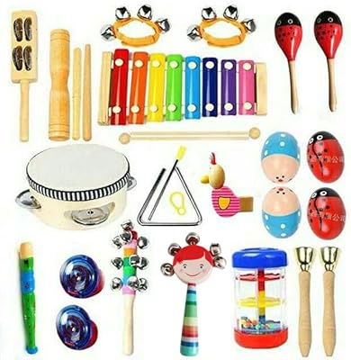 Mike Music Set of musical and educational instruments of 21 pieces for toddlers-promotes coordination of a look (percussion for children, muti).. DIAYTAR NIGERIA: Creating access to affordable products for every Nigerian with our swift delivery service.