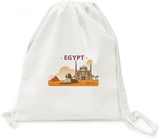 Dihythinker City Pyrad Sphinx Egypt Canvas Backpack with reusable tightening cord in mesh, multicolored, m, backpack.. Shop with purpose at DIAYTAR NIGERIA, where diverse selection meets budget-friendly nationwide delivery.