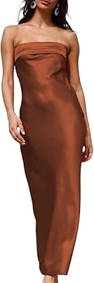 Realtex long back dress naked in silk satin for woman elegant long dress without straps with low back for wedding guests.. DIAYTAR NIGERIA brings the market to your screen with thousands of affordable products delivered to your door.