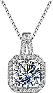 Moissanite pendant necklace for woman 1 ct 2 df silver.. DIAYTAR NIGERIA: Your trusted marketplace that combines variety, affordability and reliable shipping.