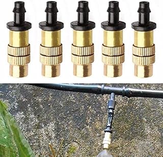 Soldot 5 pieces of brass fog cooling nozzles for fog sprinkler for 4/7 mm hose for watering the garden and agriculture (5) (standard nozzle).. DIAYTAR NIGERIA revolutionizes online retail with our vast selection and cost-effective delivery options.