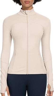Fully zipped training jackets for women color skin with pockets, yoga cup jacket adjusted with holes for thumbs.. DIAYTAR NIGERIA delivers happiness in 5-8 days with our affordable and diverse product range.