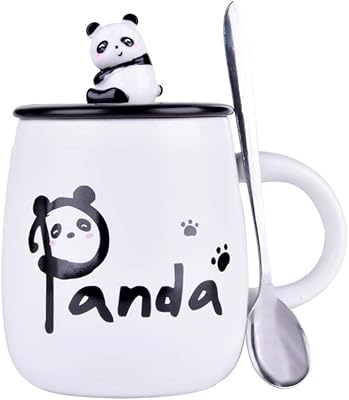 Ceramic coffee cup with cute panda design with lid and spoon in the shape of 3D panda, cute creative Christmas cups for coffee, tea, milk for women, girls and boys.. DIAYTAR NIGERIA transforms online shopping with competitive prices and dependable nationwide delivery.