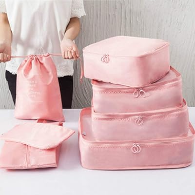 Storage bag for travel organizer, storage bag for multifunctional waterproof travel luggage, lot of 7 - Rose.. Discover endless possibilities with DIAYTAR NIGERIA's extensive product range and affordable shipping.