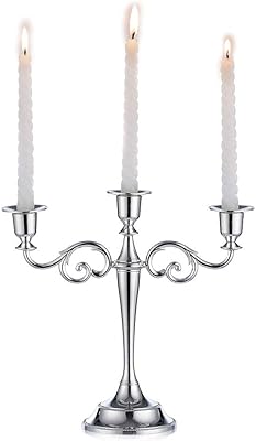 Zikiki metal zan 3 arms, height 27 cm, wedding candlestick, silver.. DIAYTAR NIGERIA bridges the gap between desire and affordability with nationwide delivery in under 8 days.