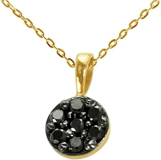 Lonely necklace with natural black diamonds, 0.07 carat and 18 carat yellow and gold, Vera Perla Jewelry.. Discover shopping reimagined with DIAYTAR NIGERIA's extensive catalog and 5-8 day delivery service.