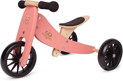 Draisian and wooden tricycle 2 in 1 Kinderfeets Tinytot - easily converts from bicycle to tricycle | sustainable and environmentally friendly | Adjustable equilibrium toy for children and toddlers (coral).. DIAYTAR NIGERIA: Where value shopping meets reliable 5-8 day delivery across the nation.