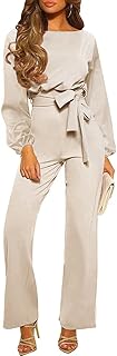 Women's relaxed combination, ample cut, belt, long sleeves, round neck, without collar, fall, wide legs, black y034, s.. Unlock access to a wide range of products with DIAYTAR NIGERIA's affordable e-commerce platform.