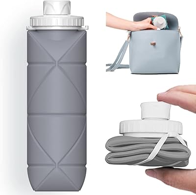 Waterproof valve of private manufacture, bottle of foldable water reusable in BPA -free silicone for sport, campsite, hiking, trips, sports, light and durable, 20oz 600.. Discover the perfect shopping experience with DIAYTAR NIGERIA's vast selection and prompt delivery service.