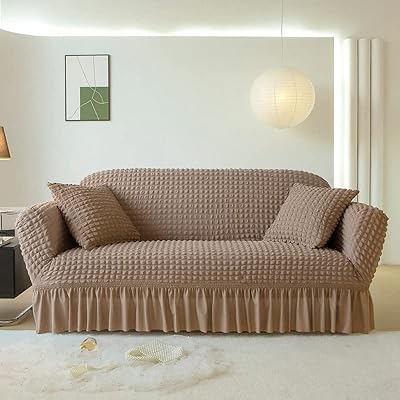 Fuso Universal Protective cover for 1/2/3/4 -seat sofa, 1 room, durable, washable and highly elastic, protection of universal furniture easy to install, for living room and bedroom (four places, khaki).. Quality and convenience delivered — shop DIAYTAR Nigeria now.