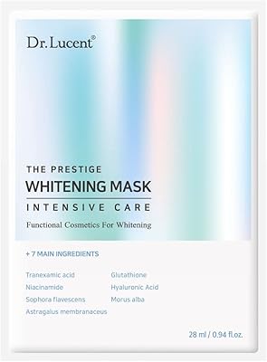 Dr.Lucent the prestige whitening mask with tranexamic, niacinamide and glutathione, to be used for melasma pigmentation and facial mask against rosacea 5 pieces.. Experience shopping satisfaction with DIAYTAR NIGERIA's vast selection and nationwide delivery service.