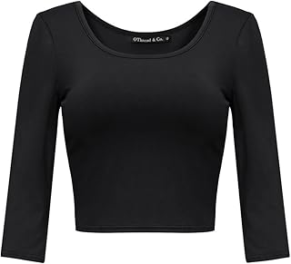 Basic short stretch t-shirt for women with open collar and 3/4 sleeves.. Explore limitless products on DIAYTAR Nigeria — at the lowest prices.