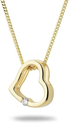 Jewelry Women's Collar Diamond 0.01 Carat with heart pendant with lonely diamond chain shiny in white / yellow gold 18 carat / gold 750.. Shop smarter with DIAYTAR Nigeria — affordable prices and a wide product range delivered in just 5 to 8 days.