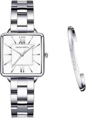 Square stainless steel watch for women Hanna Martin with Japanese movement and trendy bracelet.. Explore the biggest product variety online — only at DIAYTAR Nigeria.