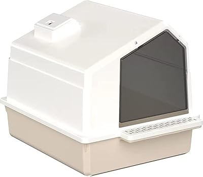 Cat litter tray fully closed with door, large cat litter tray with cat litter shovel, anti-blunder litter bins, pet supplies (brown).. DIAYTAR NIGERIA brings the marketplace to every Nigerian home with affordable prices and quick delivery.