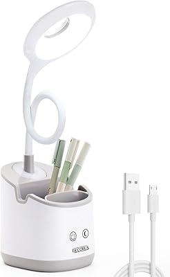 Mini office lamp for student room with Rechargeable LED by USB, pretty lamp for the house, the office, the dormitory, with touchscreen, night light upper and shit holder (gray).. DIAYTAR NIGERIA delivers happiness in 5-8 days with our affordable and diverse product range.