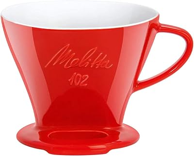 Melita Pour on porcelain coffee cup holder | 218974 | Size 102 | red.. From household needs to gadgets, DIAYTAR Nigeria has it all.