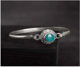 Bracelets Bracelet Bijoux In Vintage Silver Turquoise Bracelet Inlaid Open Bracelet For Women Handmade Bracelet adapted to Mother's Day jewelry.. Your go-to destination for affordable online shopping, DIAYTAR NIGERIA delivers in under 8 days.