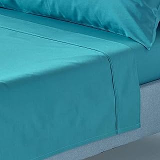 Ultra soft flat Cotton Home, Queen Size, Sarcelle blue (220 x 240 cm).. DIAYTAR NIGERIA brings the market to your screen with thousands of affordable products delivered to your door.