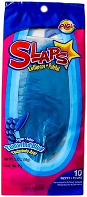 DULCES PIGUI SLAPS Mexican candies Paletas Tamarin blue flavor - 10 lollipops.. DIAYTAR NIGERIA: Where shopping dreams become reality with affordable prices and prompt shipping.