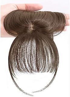 Xiaoyuejing 3D Big Hair Bangs 100pcs Natural human hair clips in the hair fringe daily slightly curved (light brown).. DIAYTAR NIGERIA: Where every search yields affordable results delivered promptly to your door.