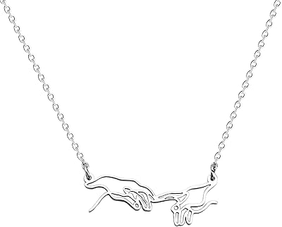 Necklace The creation of Adam, Renaissance jewelry, openwork artistic pendant, gift for women and girls.. DIAYTAR NIGERIA: Your affordable gateway to thousands of products delivered within a week.