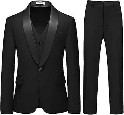 Set of 3 -piece formal costume for boy, fitted cut, with jacket, vest and pants for wedding festival.. Shop efficiently with DIAYTAR NIGERIA, offering thousands of products at unbeatable prices delivered promptly.