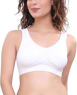 Woman padded sports branded sports bra with removable caps.. DIAYTAR NIGERIA: Making online shopping accessible to all Nigerians with our affordable platform.
