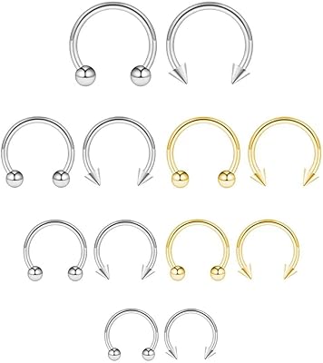 Tomofili 12 pieces in stainless steel, nose rings in the shape of a smiling horse without seam for ear piercing tragus cartilage for women and men, stainless steel.. Navigate through thousands of products at pocket-friendly prices with DIAYTAR NIGERIA's easy-to-use platform.