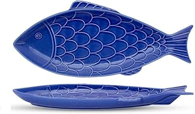 15 inch fish plate Large blue plate kitchen kitchen service.. DIAYTAR NIGERIA: Your trusted e-commerce partner with extensive product choices and affordable delivery.