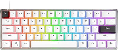 Fintech wired mechanical game keyboard 60 % RVB Frost de Max Fit 61 - Red -white linear switch.. Transform how you shop with DIAYTAR NIGERIA's vast selection and budget-friendly delivery options.