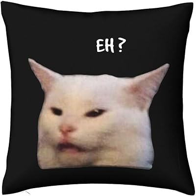 Eh Funny Cat Woman Screaming at Cat square cushion cover, interior decoration cushion cover for bed, sofa, living room, 18x18 inch fun gift.. Discover thousands of products on DIAYTAR Nigeria with delivery between 5 to 8 days across the country.
