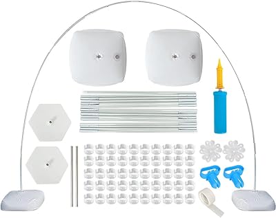 The White Shop Ark Balloons Kit, Balloon Ark Support Adjustable 10 feet wide with water filled with water, 50 pieces of clips for balloons, balloon ribbon, tie tool, for the decoration of wedding supplies and birthday party (white).. DIAYTAR Nigeria offers the perfect blend of affordability and efficiency. Shop now and get your products delivered between 5 and 8 days nationwide.