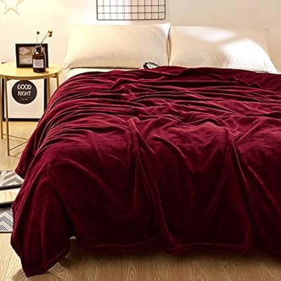 Bed blanket in a soft and silky microfiber flannel, one -sided, one size, for sofa, chair, house, office, travel (Burgundy).. Experience shopping freedom with DIAYTAR NIGERIA's comprehensive marketplace delivered within 8 days.