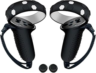 Touch controller covering accessories compatible with VR Oculus Quest 2, VR anti-projection Silicone handle with adjustable nylon straps and key patch (black).. DIAYTAR NIGERIA connects you with thousands of products at competitive prices, delivered within a week.