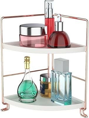 Fymbo Storage shelf for 2 -level bathroom, spice shelf for kitchen and bathroom counter - Vanity tray for cosmetics and makeup (angle 1.0).. DIAYTAR NIGERIA: The marketplace that brings affordable products to every Nigerian home in under 8 days.