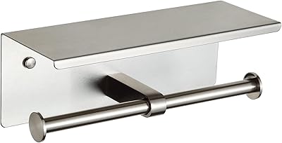 Double toilet flap with Papier Wall Packer in Brushed nickel.. Your e-commerce hub for everything — DIAYTAR Nigeria has you covered.